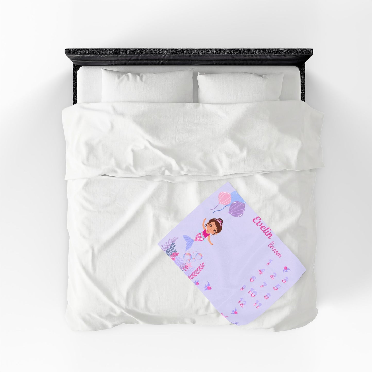 Personalized Mermaid Milestone Baby Blanket