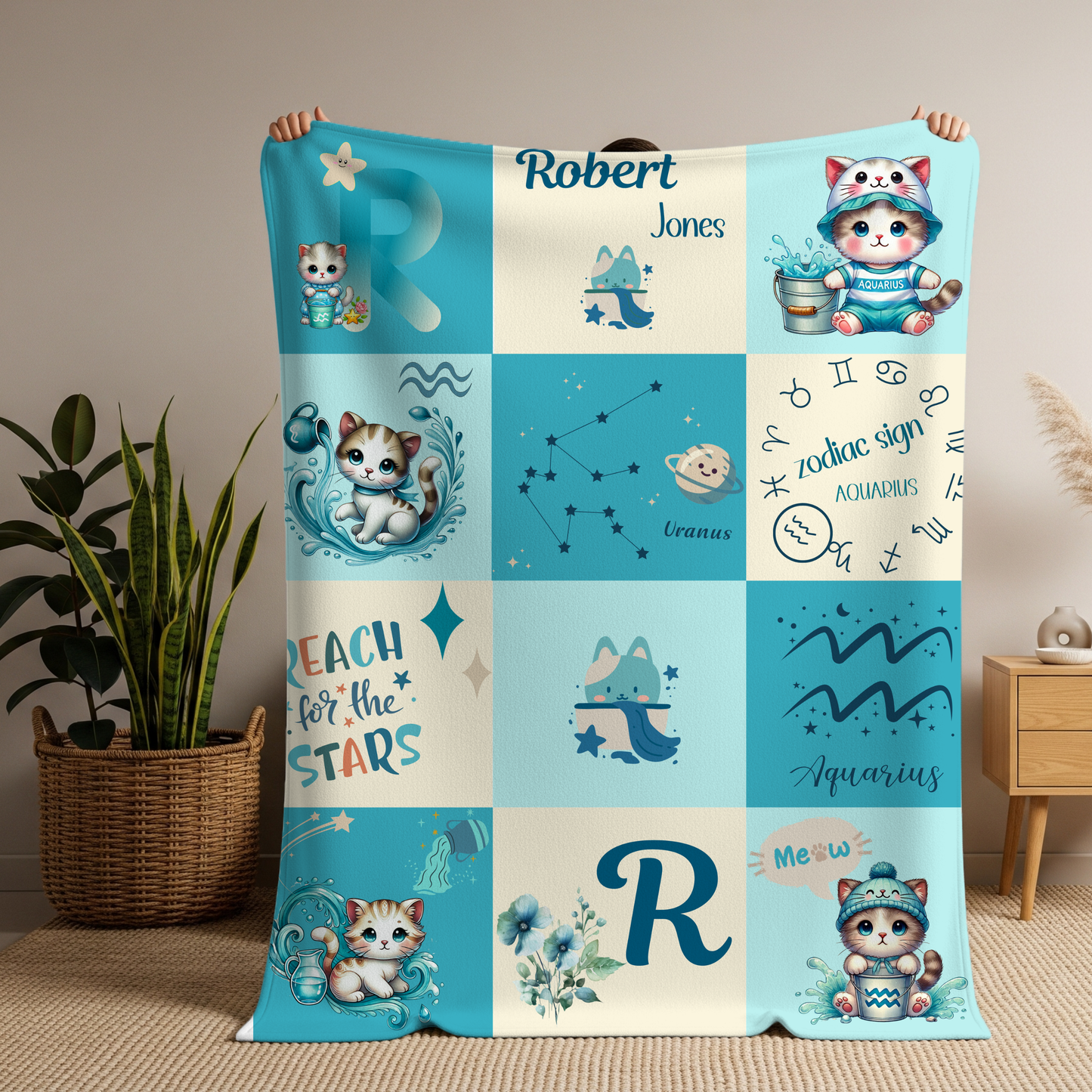 Zodiac Aquarius Boy Blanket