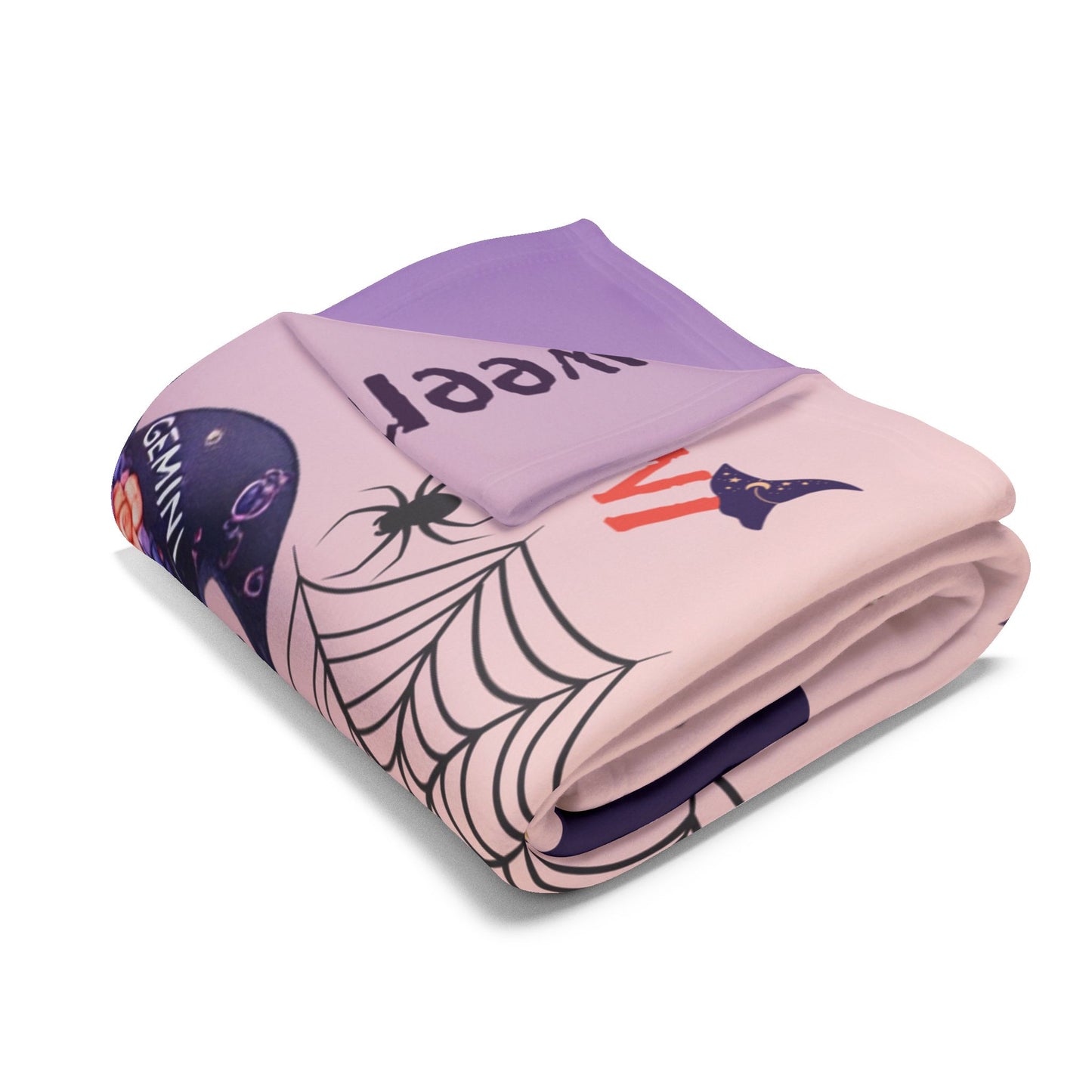 Personalized Gemini Halloween Blanket for Girls, Custom Name Zodiac Toddler Halloween Throw