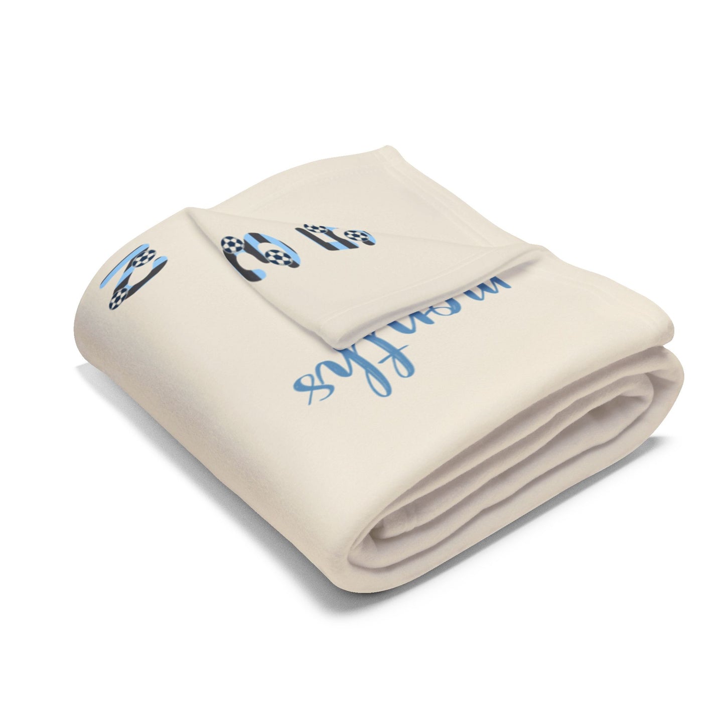 Personalized Soccer Milestone Baby Boy Blanket , Velveteen Plush