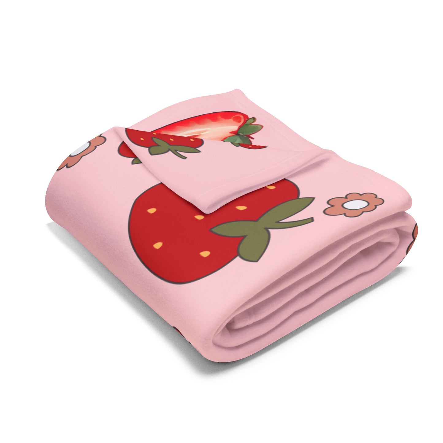 Personalized Strawberry Milestone Baby Girl Blanket