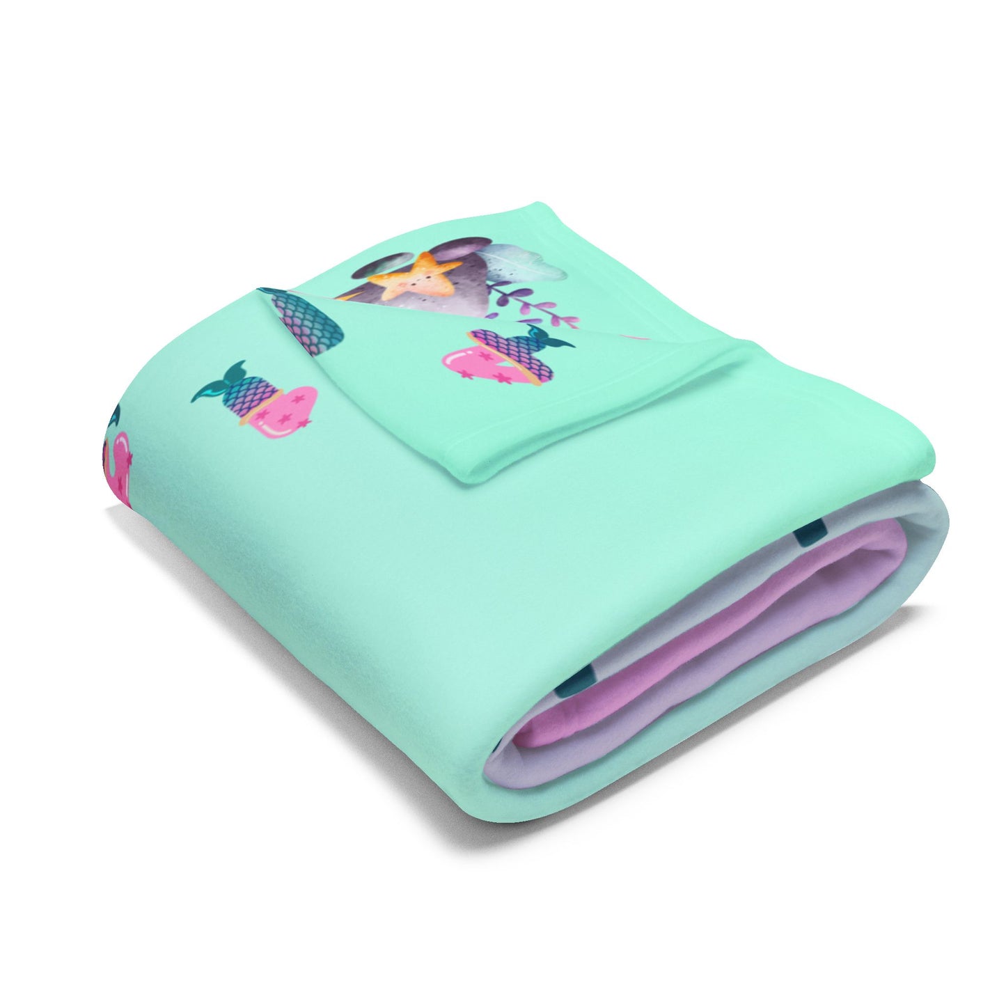 Personalized Mermaid Baby Milestone Blanket – Monthly Photo Prop with Name