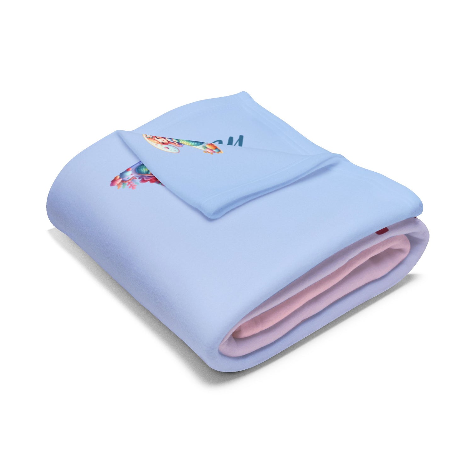 Personalized Seashell Milestone Baby Blanket – Soft Velveteen Plush Fleece