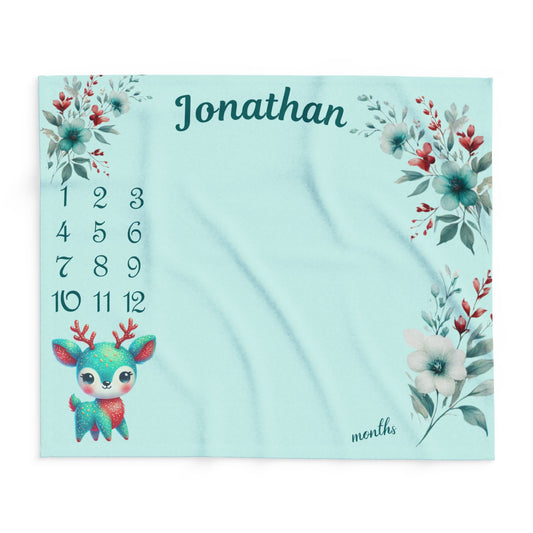 Personalized Deer Milestone Blanket