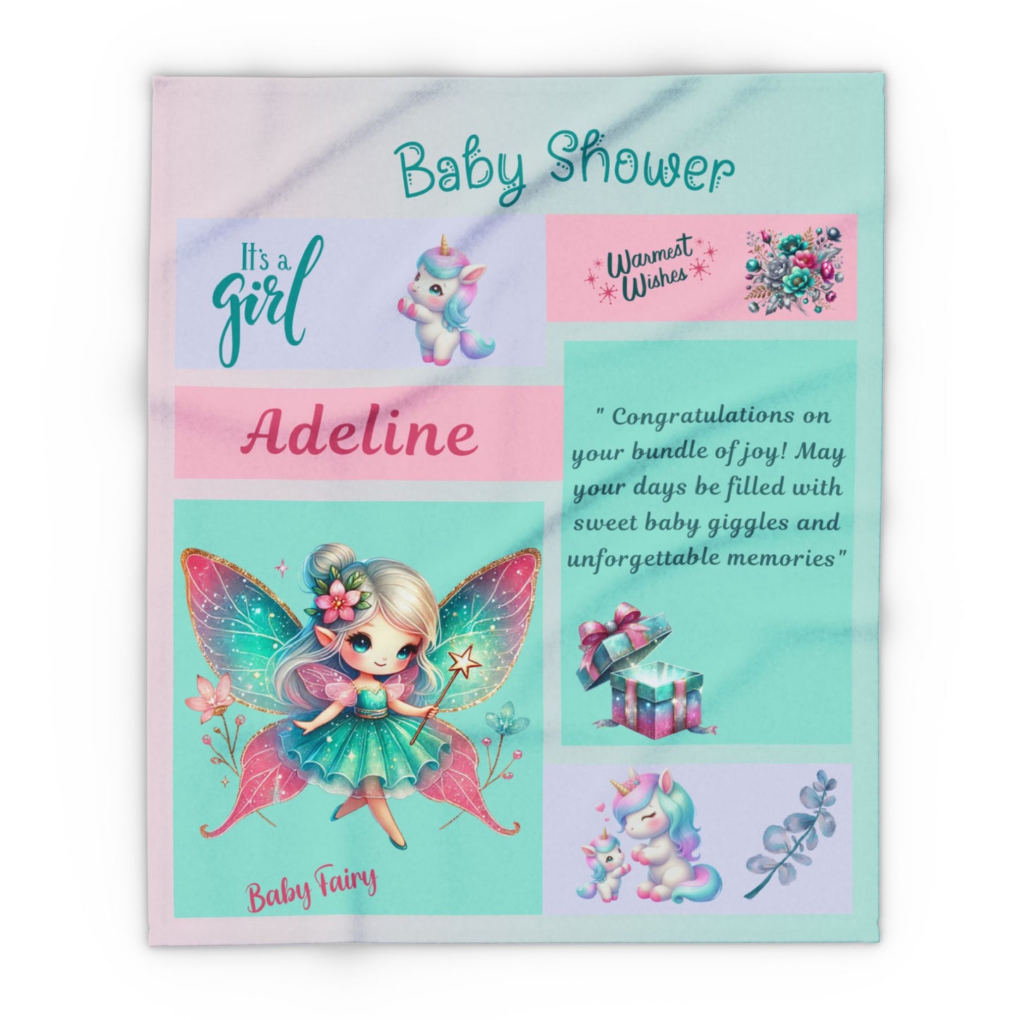 ''Fairy Wishes'' Baby Girl Minky Blanket