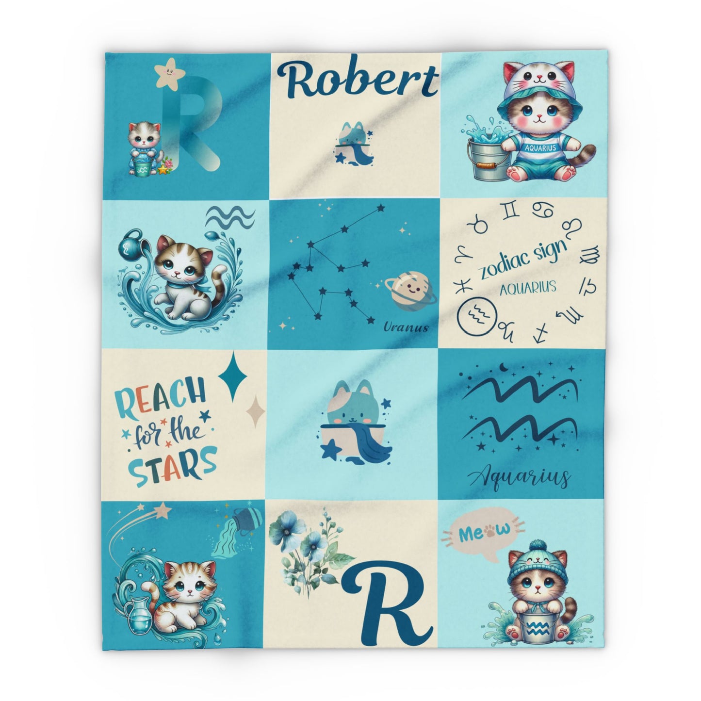 Zodiac Aquarius Boy Blanket