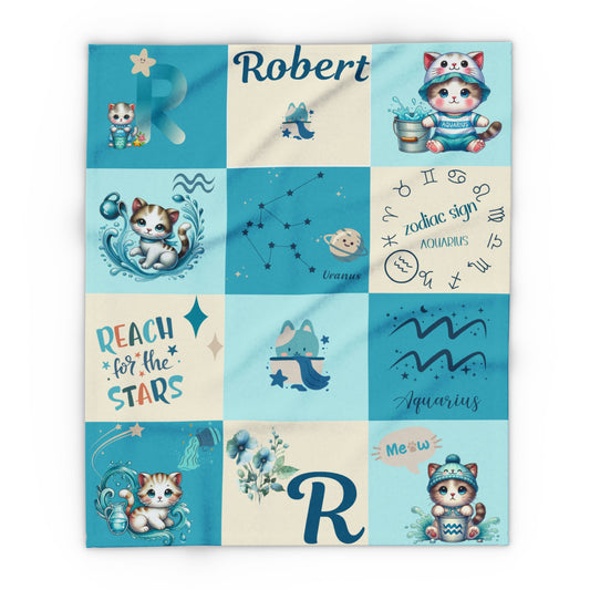 Zodiac Aquarius Boy Blanket