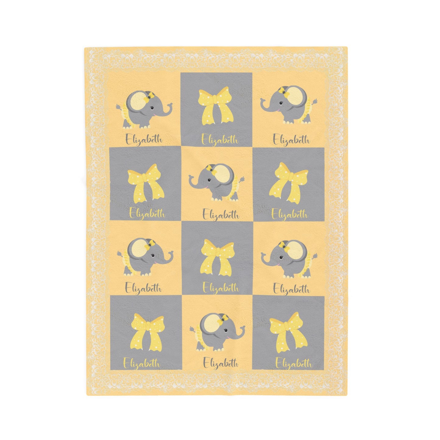 ''Lace Pattern'' Fleece Baby Blanket