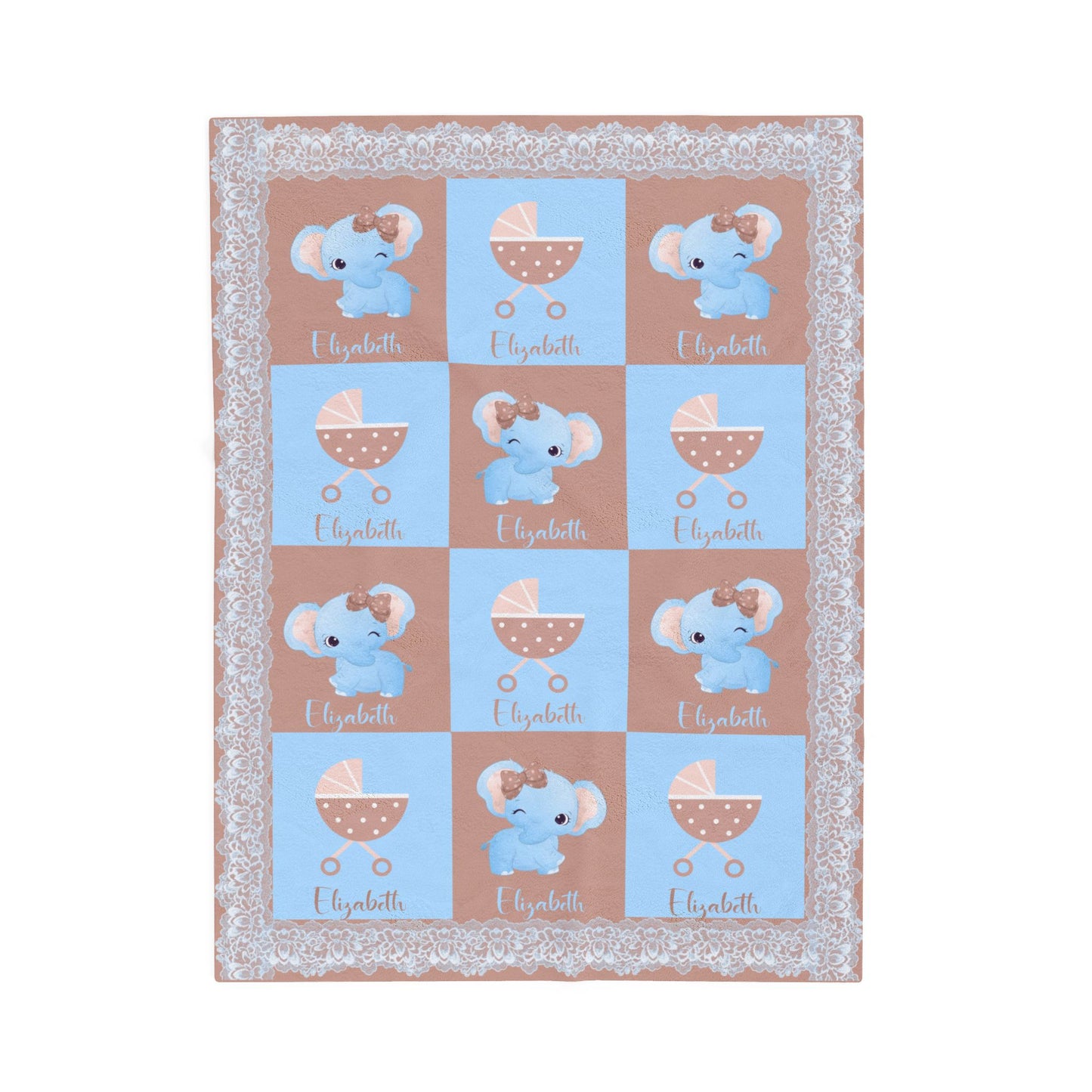 ''Lace Pattern'' Fleece Baby Blanket