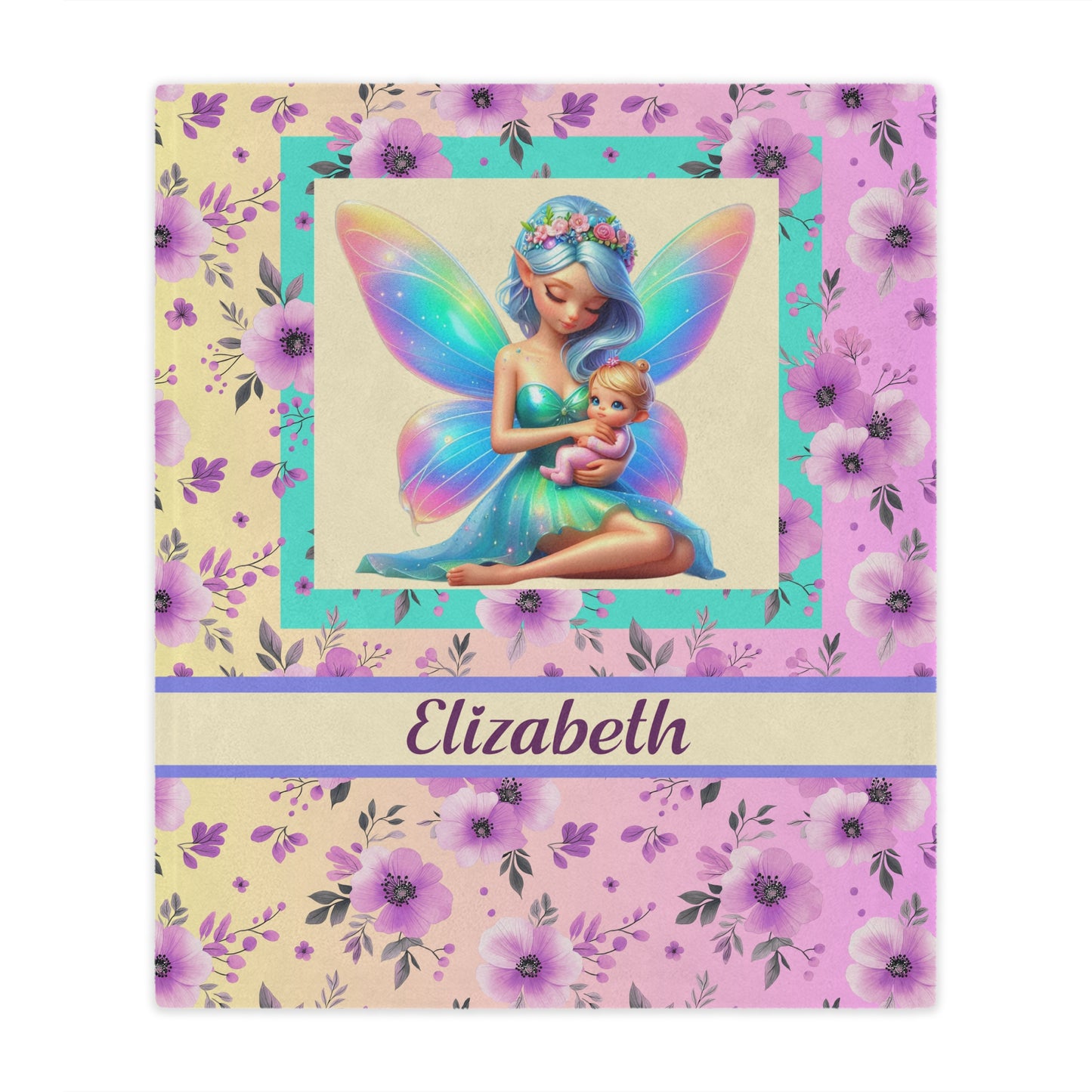 ''Fairy of Flowers''  Name Girl  Minky Blanket