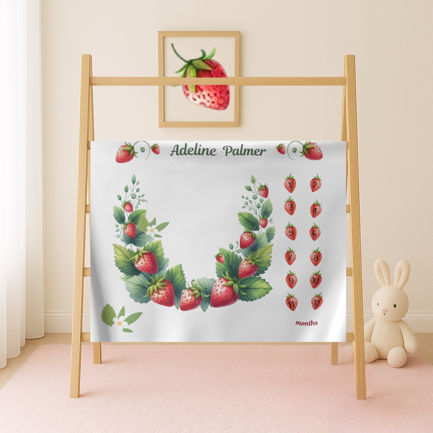 Prsonalized baby girl milestone blanket, Velveteen Plush Blanket