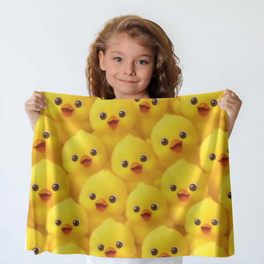 Yellow Baby Chick Throw, Soft Cozy Blanket,Velveteen Plush Blanket