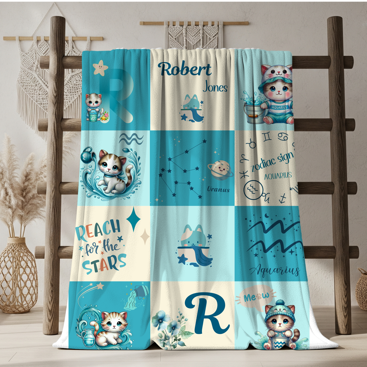 Zodiac Aquarius Boy Blanket