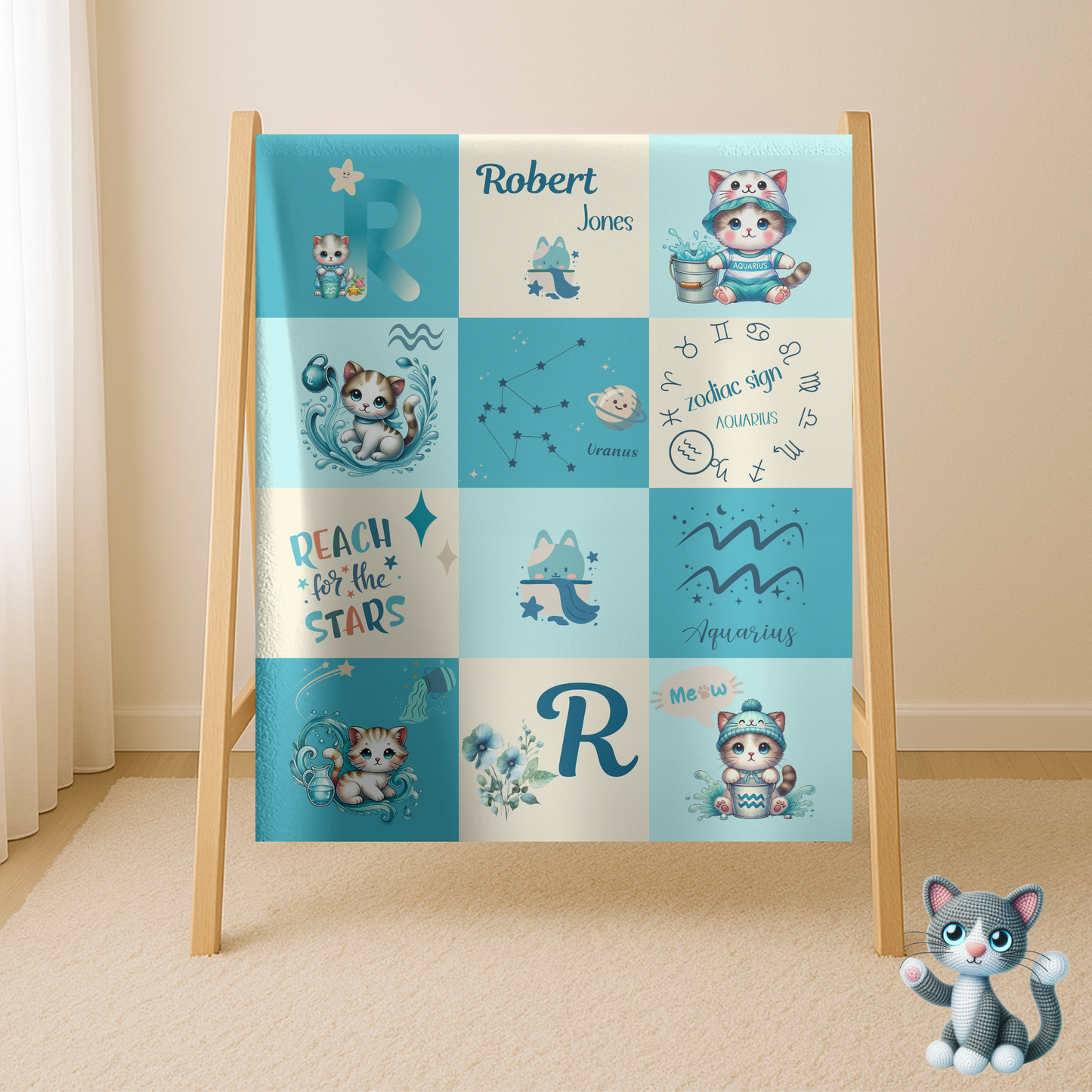 Zodiac Aquarius Boy Blanket