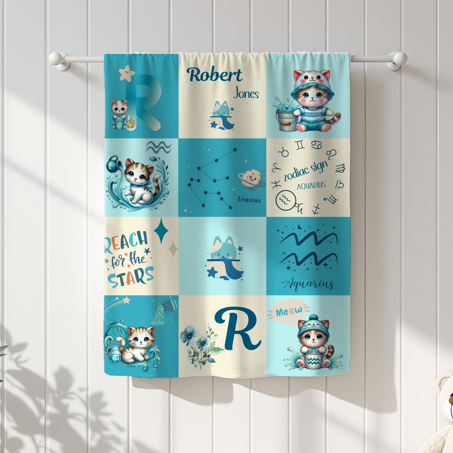 Zodiac Aquarius Boy Blanket