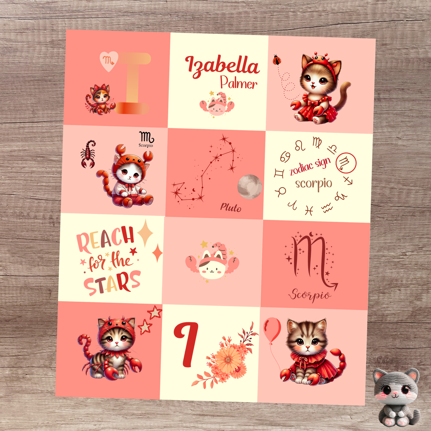 Personalized Scorpio Baby Girl Blanket Velveteen Plush, Zodiac Baby Blanket, Astrology Baby Blanket,