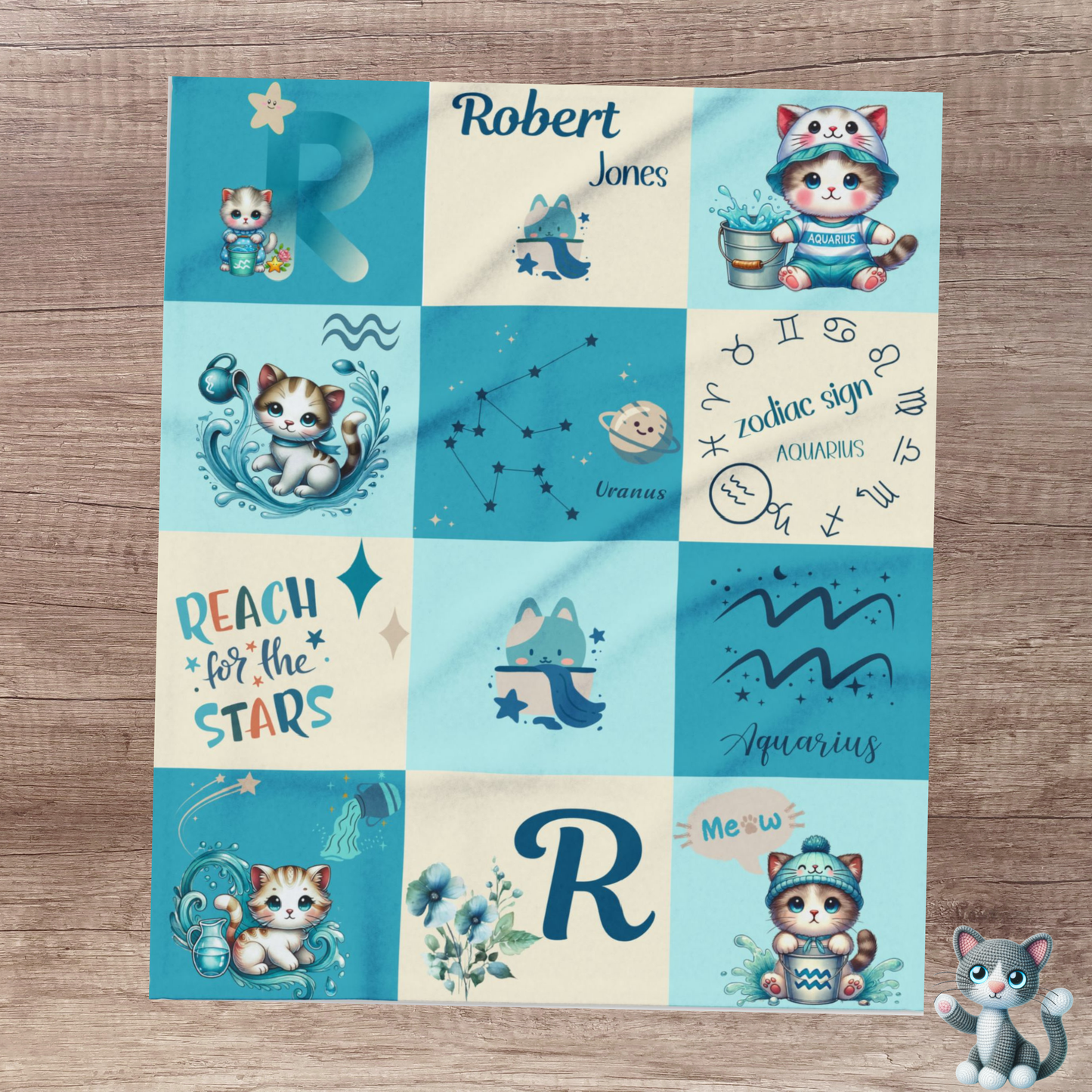 Zodiac Aquarius Boy Blanket